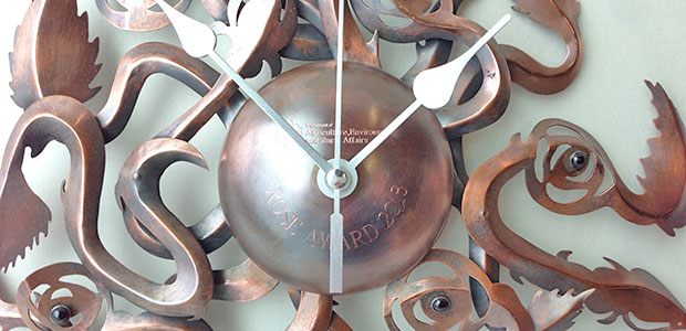 Close-up image of Climbing Roses Clock